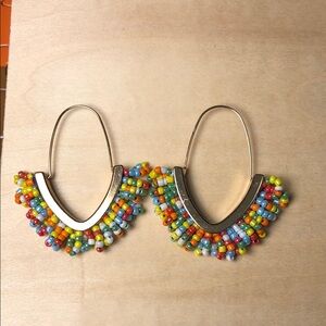 Colorful Beaded Hoop Earrings